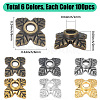 600Pcs 6 Colors Tibetan Style Alloy Bead Caps TIBEB-PA0001-07-2