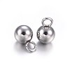 Tarnish Resistant 304 Stainless Steel Sphere Charms STAS-O107-04P-A-2