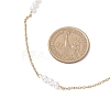 4.5MM Round White Shell Pearl Beaded & 304 Stainless Steel Cable Chain Necklaces for Women NJEW-JN05571-3
