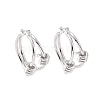 Brass Thorns Beaded Hoop Earrings for Women EJEW-F303-09P-1