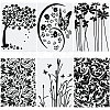 6Pcs 6 Styles Plastic Embossing Folders DIY-SP0005-35-1