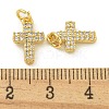 Rack Plating Brass Micro Pave Clear Cubic Zirconia Charms KK-Z067-23G-09-3