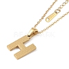 Ion Plating(IP) Initial Letter 304 Stainless Steel Pendant Necklaces NJEW-M199-01G-H-1