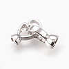 Brass Micro Pave Cubic Zirconia Fold Over Clasps KK-P164-08P-2