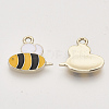 Light Gold Plated Alloy Pendants X-ENAM-T009-32B-2