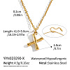 304 Stainless Steel Bamboo Initial Pendant Necklaces for Men Women WM4386-21-1