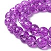 Spray Painted Crackle Glass Beads Strands CCG-Q001-8mm-12-3