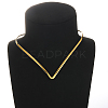 Stainless Steel V-shape Choker Necklace QQ6548-3