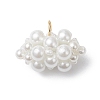 4Pcs Pearlized Glass Pearl Beads Pendants PALLOY-MZ01101-2
