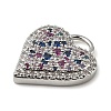 Brass Micro Pave Cubic Zirconia Pendants KK-I276-29P-01-2