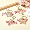Letter A~Z Transparent Glitter Resin Pendant Keychains KEYC-FZ00024-25-10