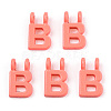 Rack Plating Spray Painted Alloy 2-Loop Link Pendants PALLOY-N176-01B-1