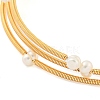 Three-Loops Brass & Natural Freshwater Pearl Beaded Wrap Bracelets for Women BJEW-F470-01G-2
