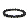 Glass Round Beaded Stretch Bracelets for Men Women FS-WG77712-10-1