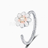 Dasiy Rotatable Open Cuff Rings for Women RJEW-C118-05P-1