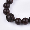 Feng Shui Rosewood Mala Bead Bracelets BJEW-T009-11-3