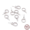 Anti-Tarnish Rhodium Plated 925 Sterling Silver Screw Eye Peg Bails STER-D035-46P-5
