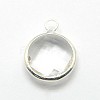 Silver Color Plated Brass Glass Pendants X-GLAA-J018B-S-3