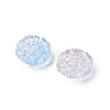 Spray Painted Transparent Glass Beads GLAA-D038-01F-2