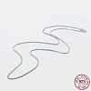 Anti-Tarnish Rhodium Plated 925 Sterling Silver Chain Necklaces STER-F039-60cm-17P-3