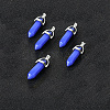 Bullet Imitation Jade Glass Pointed Pendants G-F295-01D-3