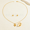 Diamond Brass Stud Earrings & Pendant Necklaces & Rings Sets for Women YM9426-3