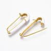 Brass Enamel Safety Pins Earrings JEWB-R015-01C-NF-2