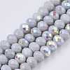 Opaque Spray Painted Glass Beads Strands X-EGLA-T021-001C-1