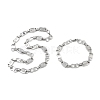 Anti-Tarnish 201 Stainless Steel Oval Link Chain Necklace & Bracelets Set SJEW-G083-02P-1