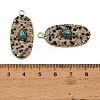 Natural Dalmatian Jasper & Synthetic Turquoise Carved Pendants GG-CBA5963-02C-3