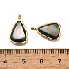 Ion Plating(IP) 304 Stainless Steel Pave Natural Black Lip Shell Pendants STAS-Q335-09G-3