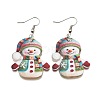 Snowman Acrylic & Alloy Dangle Earrings WG13ED8-01-1