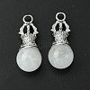 Natural Quartz Crystal Round Pendants G-C114-04P-18-2