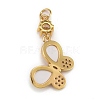 Brass Micro Pave Clear Cubic Zirconia Pendants ZIRC-C030-02G-3