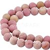 2 Strands Frosted Natural Rhodochrosite Round Bead Strands G-NB0003-47-1