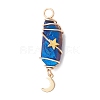 3Pcs 3 Styles Electroplated Natural Quartz Crystal Pointed Copper Wire Wrapped Pendants PALLOY-JF03766-03-3