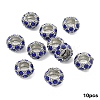10Pcs Alloy Rhinestone European Beads CPDL-YW0001-02F-1