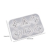 Crystal Drop Glue Diy Pentagram & Flower & Heart & Triangle & Hexagon Connected Flow Sand Pendant Hanging Decoration Silicone Mold PW-WG89A9A-02-2