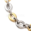 304 Stainless Steel Oval Link Chain Bracelets BJEW-B078-123GP-2