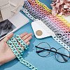 7 Strands 7 Colors Handmade Opaque Acrylic Curb Chains AJEW-PH0002-76-4