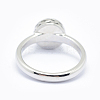 Electroplate Natural Druzy Agate Crystal Finger Rings RJEW-I054-03P-RS-3