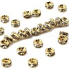 Rack Plating Brass Crystal Rhinestone Rondelle Space Beads RB-D303-G-1