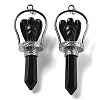 Natural Obsidian Pointed Big Pendants KK-H491-01P-06-1
