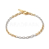 Two Tone 304 Stainless Steel Cable Chain Bracelet & Necklace Sets SJEW-JS01210-3