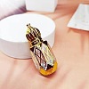 Hexagon Pattern Arabian Style Glass Empty Roller Ball Bottle with Aluminum Lid PW-WG13124-08-1