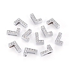 Alloy Initial Slide Charms with Grade A Rhinestones ALRI-R032-L-FF-1