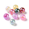 UV Plating Rainbow Iridescent Acrylic Beads X-OACR-C010-14-1