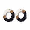 Opaque Resin & Walnut Wood Pendants RESI-M027-01F-2