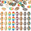   80Pcs 8 Styles Printed Natural Cowrie Shell Beads SHEL-PH0001-40-1