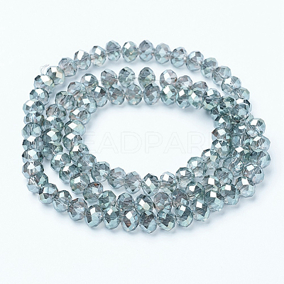 Electroplate Transparent Glass Beads Strands EGLA-A034-T2mm-Y03-1